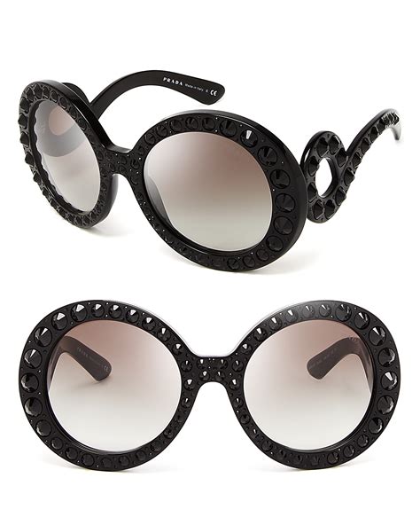 prada minimal baroque 54mm round sunglasses|prada baroque sunglasses knockoff.